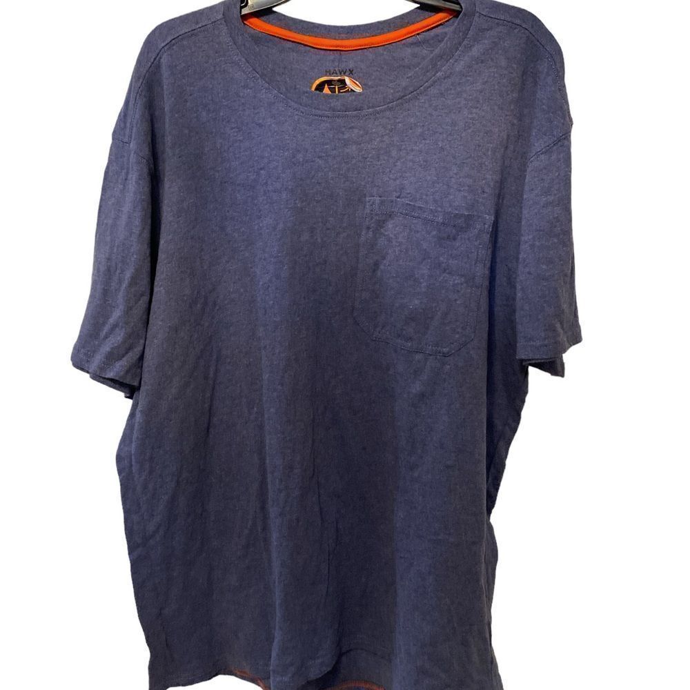 Hawk denim color 100% cotton sleeve 5 1/2 inches pockets upf 30 uv protected